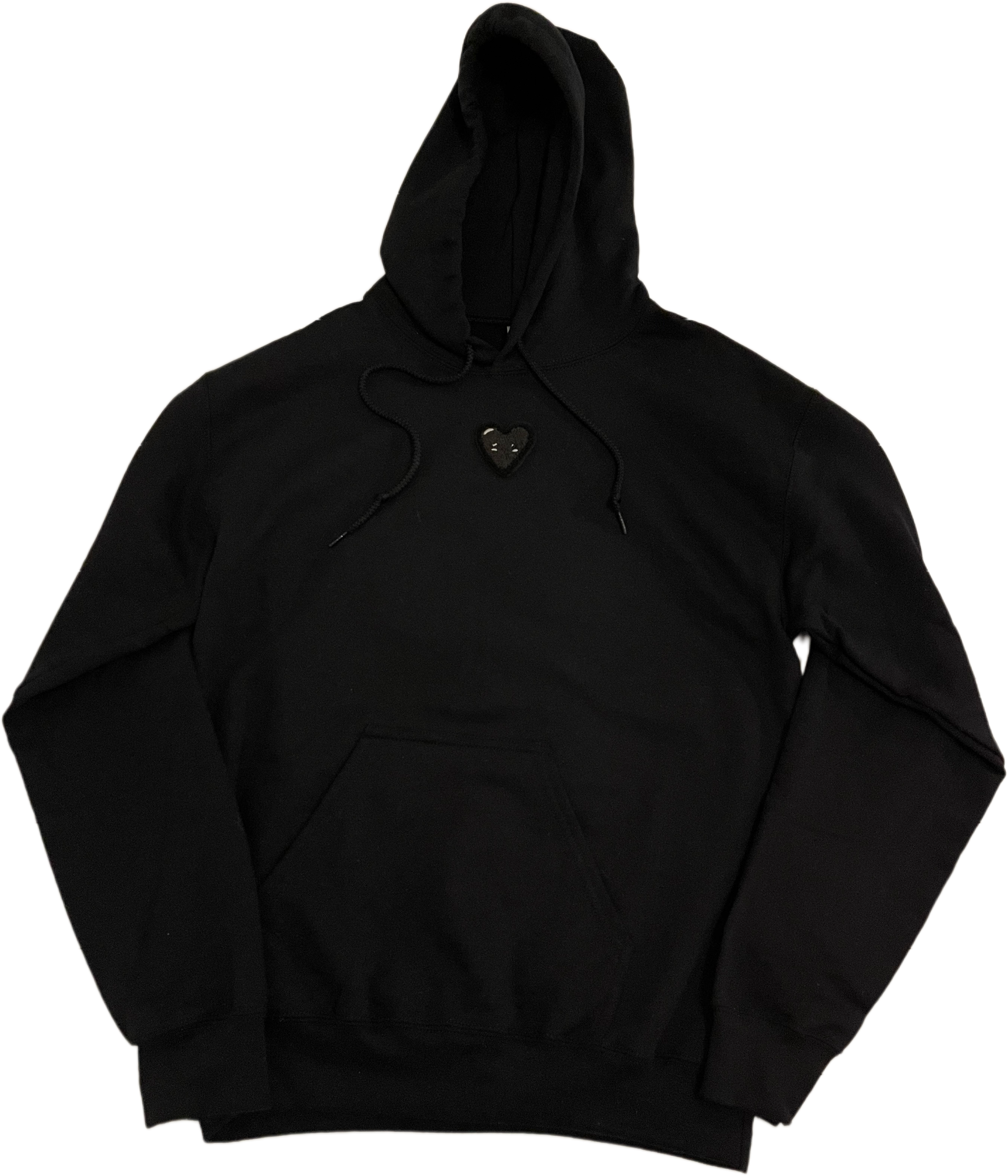 Fuzzy Black Heart Hoodie – HandleWithCare.Inc
