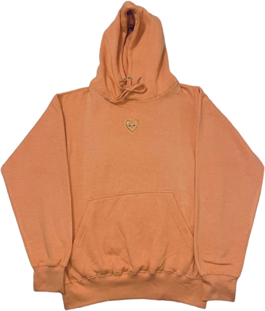 Peach Fuzzy Heart Hoodie