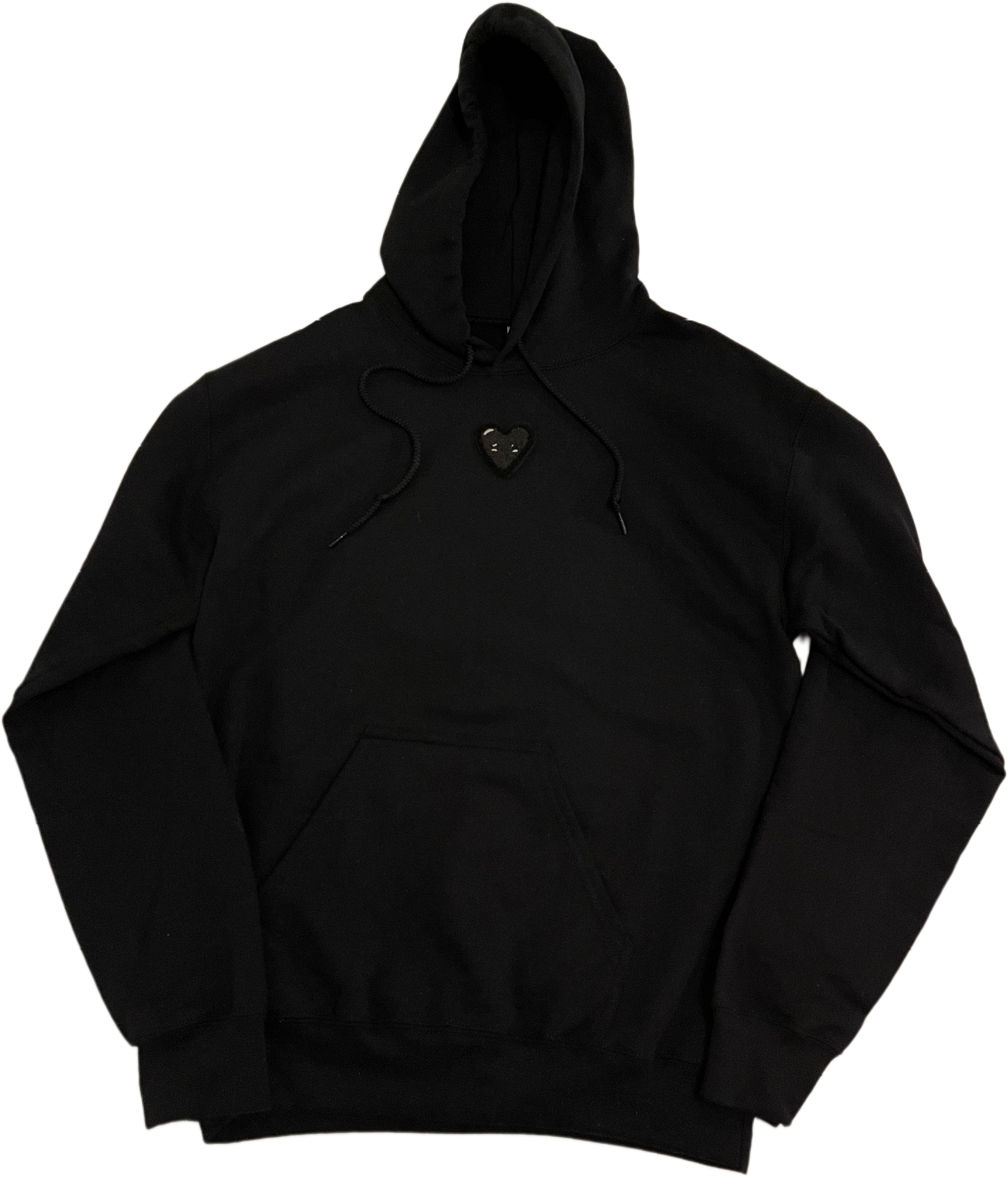 Fuzzy Black Heart Hoodie – HandleWithCare.Inc